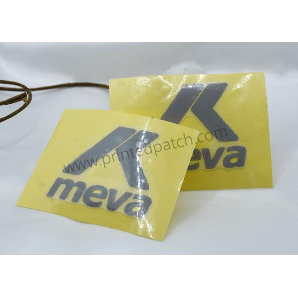 Quality Flat Printing Sliver Reflective Heat Transfer Clothing Labels For Peaked Cap for sale