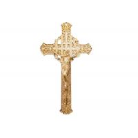 Quality Gold Color Casket Crucifix Size 29 × 16 Cm Gild Funeral Casket Fitting for sale