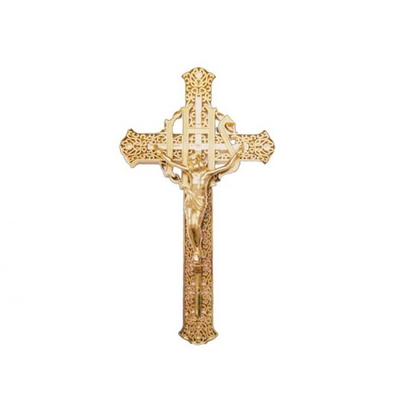 Quality Gold Color Casket Crucifix  Size 29 × 16 Cm Gild Funeral Casket Fitting for sale