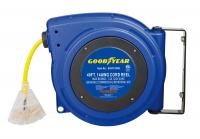 China 125 Volt 13 Amp 3 Core Compact Goodyear Hose Reel With Reset Button factory