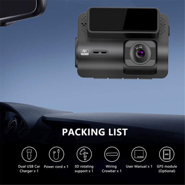 Quality Front 4K Rear 2K UHD Invisible Dash Cam HD 1080p Car DVR 24H Parking Monitoring for sale