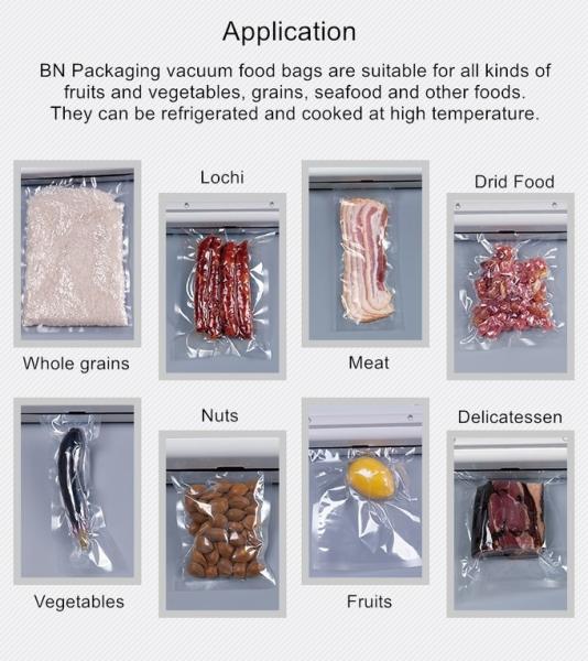 BPA Free Vacuum Storage Bags Custom food Embossed Whole Frozen Transparent Vacuum Seal Bag 10