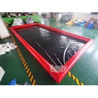 China Waterproof Non Inflatable Wash Pads PVC Coated Tarpaulin Car Wash Water Containment Mat For Garage Floor factory