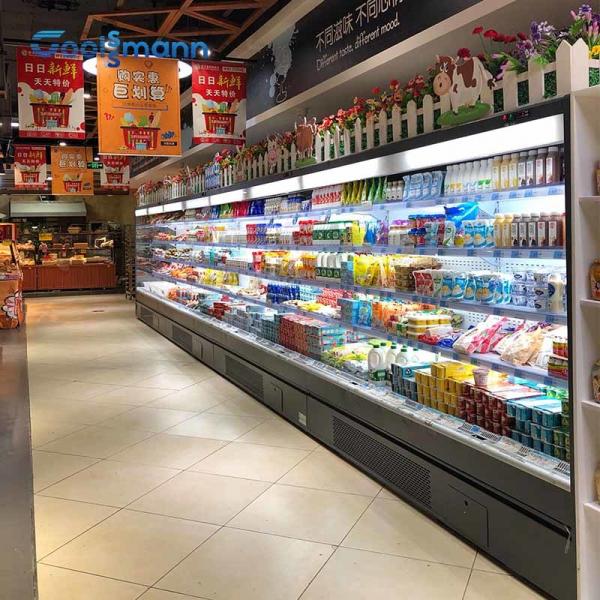 Quality Fruit Vegetable Refrigerated Show Case , 830L Supermarket Chilled Display Cabinet for sale