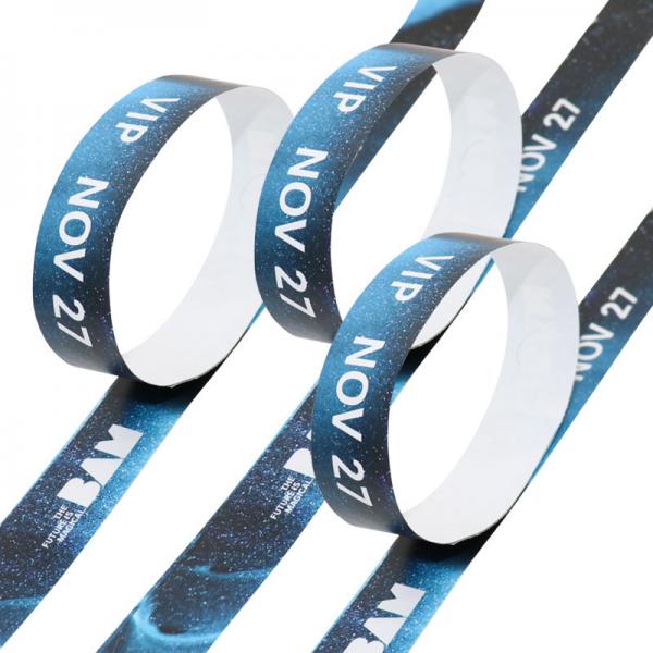 Quality Stylish Custom Printed Event Wristbands , Waterproof DuPont Tyvek Wristbands for sale
