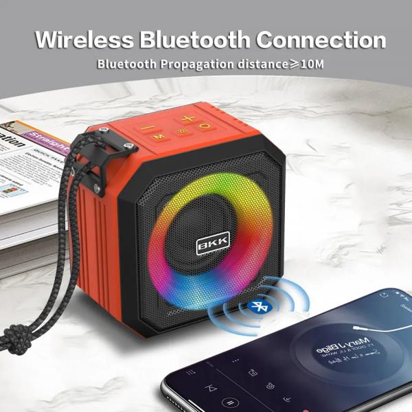Quality 5W OEM Waterproof Bluetooth Speaker Portable With Colorful LED Lights for sale