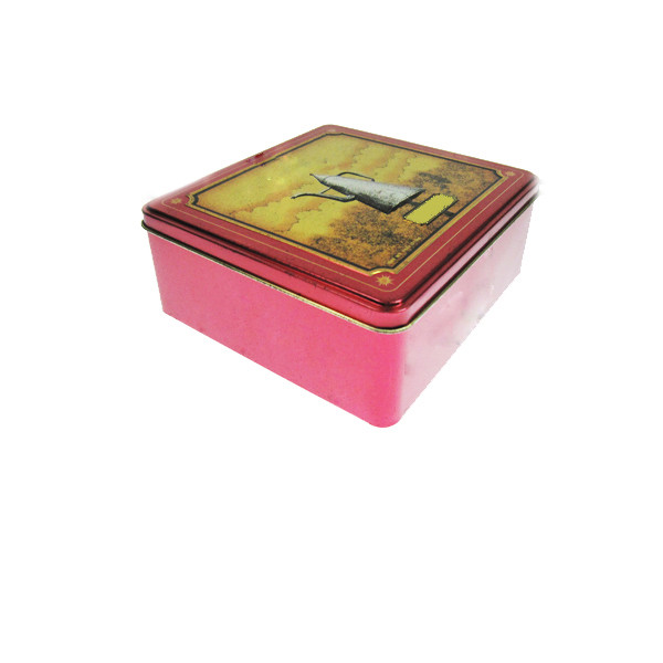 Quality Customized Cookie Square Tin Box Metal Tea Packaging Tin Containers With Lids for sale