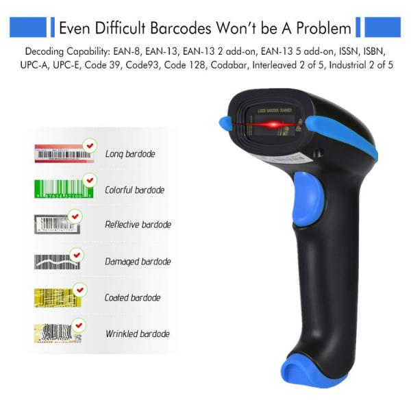 Quality Laser Hand Held 1D Barcode Scanner Reader 2.4G Cordless YHD-5700LW for sale