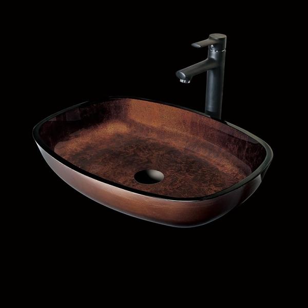 Quality Modern Design Vintage Hand Wash Basin Large Rectangular Countertop Russet Brown for sale