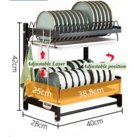 China Removable 400*280*420mm 2 Layer Dish Drying Rack / Carbon Steel Dish Drainer factory