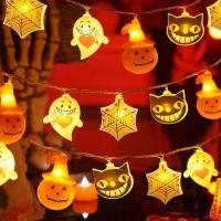 China Halloween String Lights LED Pumpkin Pumpkin Ghost Skeleton Spider Lights Battery for Halloween Indoor Outdoor Decorations factory