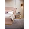 China Pink Leather Upholstered Headboard Bedroom Furniture King Size Bed factory