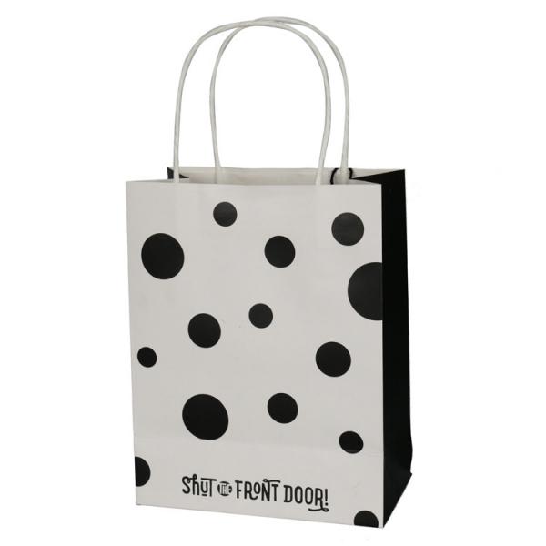 Quality Dot Design Personalized Paper Shopping Bags , Promotional Paper Bags Offset Printing for sale