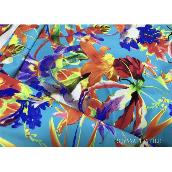 Quality Mini Floral Printed Bikini Fabric Material , 180gsm Lycra Bathing Suit Fabric for sale