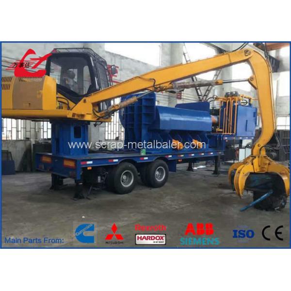 Quality Tailer Mobile Scrap Baler Logger Hydraulic Baling Press Automatic Feeding and Discharding for sale