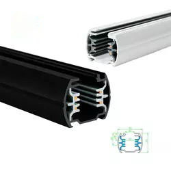 Quality OEM ODM Black LED Track Rail 43-34mm Four Wire And Three Circuit for sale
