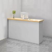 China Small Nail Salon Front Desk White Wooden 1000Hmm Reception Counter Table factory