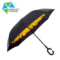 Quality BV Metal Ribs Sunflower C Handle Inverted Umbrella for sale