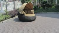 China Outdoor Rattan Daybed , Hand-Woven All Weather Round Sun Bed factory