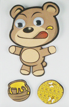 Quality Little Cute Bear Stickers , Cartoon Wall Stickers For Boys Paper + PET Material for sale
