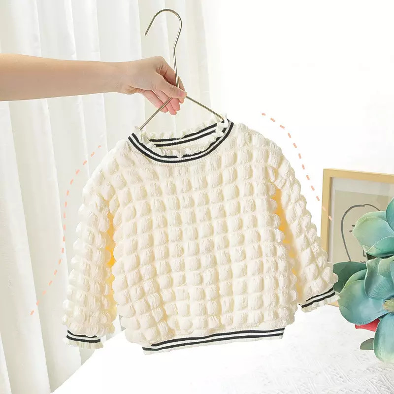 China Cotton Polyester Winter Children'S Clothing Plush Blouse White Long Sleeve Pullover factory