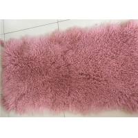 Quality Luxurious Purple Dyed Real Sheepskin Rug 2 X 4 Inch Warm For Cushions / Seat Covers for sale