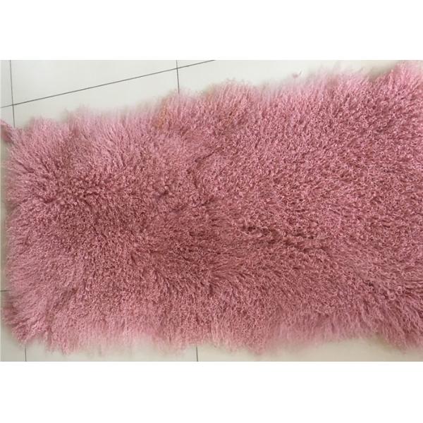 Quality Luxurious Purple Dyed Real Sheepskin Rug 2 X 4 Inch Warm For Cushions / Seat Covers for sale