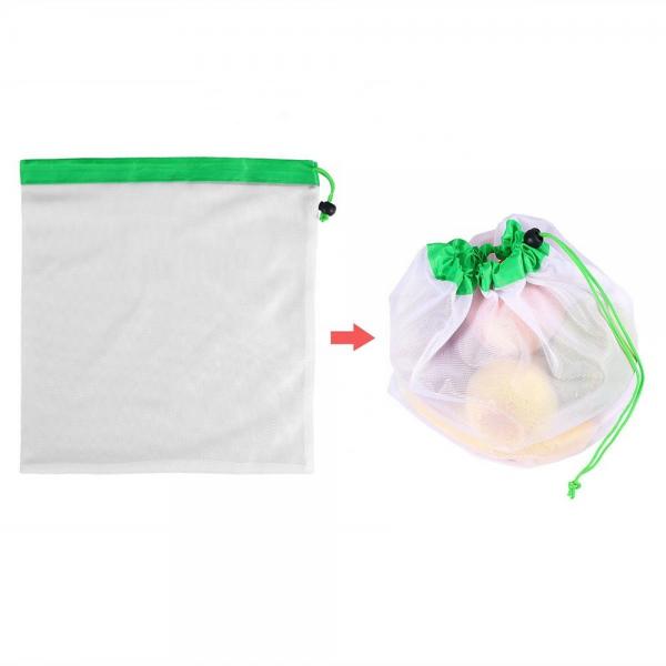 Quality Reusable Eco Friendly Mesh Kitchen Fruits and Food Storage Bags Produce Black for sale