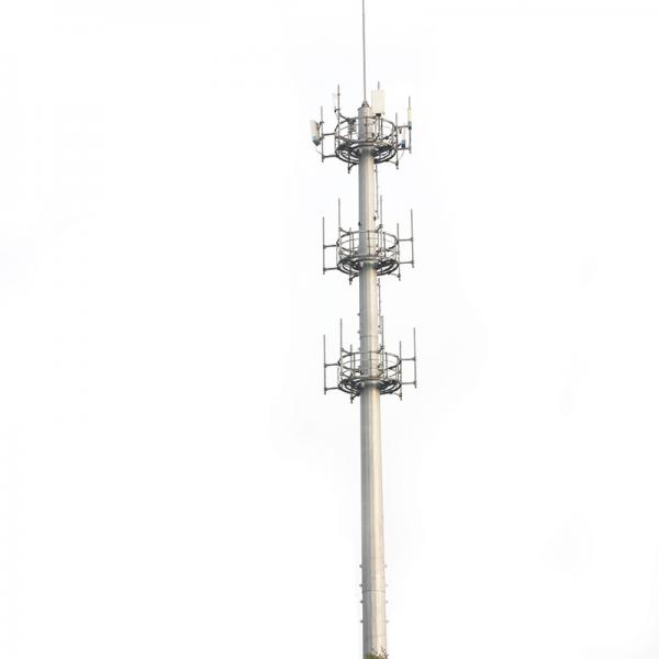 Quality 5-80m Monopole Telecommunications Tower Conical Cell Phone for sale