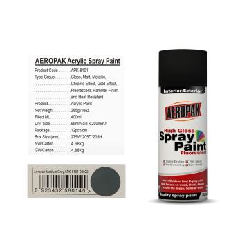 Quality Medium Grey Color Aerosol Spray Paint Three Years Shelf Time For Metal for sale