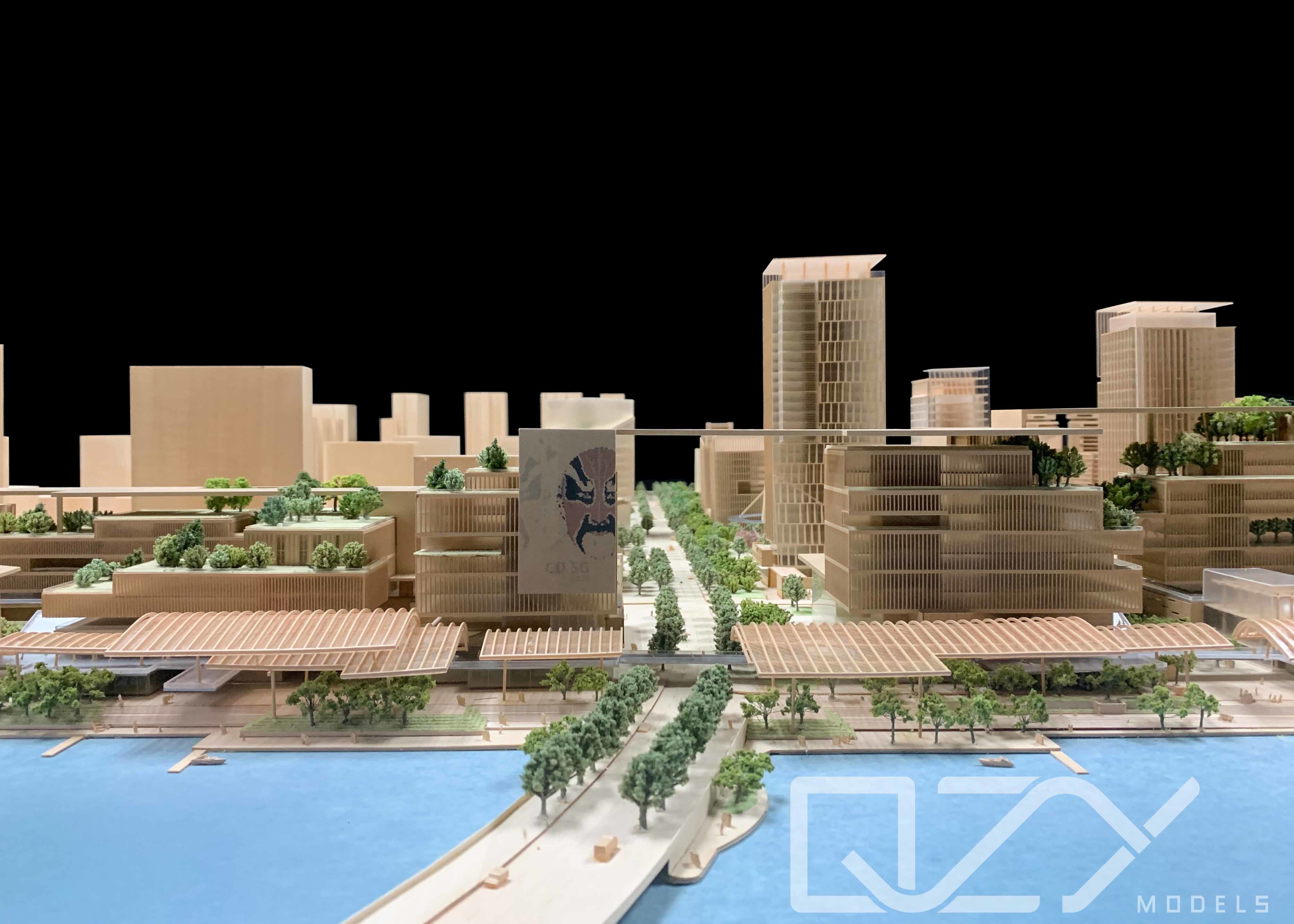 China Acrylic Urban 3D Architectural Model Maker Chengdu 5G Smart City 1:100 factory