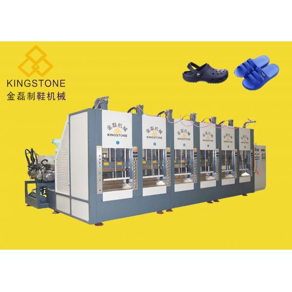 Quality Servo System Plastic Shoes Making Machine For EVA Foaming Slipper Sandals Shoes Boots With 300-400 Pairs/ Hour for sale