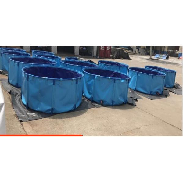 Quality Fireproof 4000L Tarpaulin Fish Tank With Blue Fish Pond Liner Environmental PVC for sale