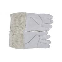 China Three Layer Cotton Mesh Goatskin Beekeeping Gloves with White Short  Sleeve factory