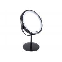 China PU Leather Small Round Makeup Mirror Rotatable Round Cosmetic Mirror factory