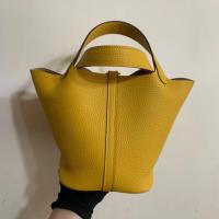 China Hermes Branded Ladies Handbag Jaune Ambre Picotin Lock PM Clemence Leather Soleil factory