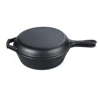Quality 3.2Quart Cast Iron Skillet Pan Casserole 2 in 1 For Camping And Outdoor Cooking for sale