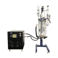 China 50 Liter Ptfe Chemical Double Jacketed Glass Reactor Crystallization Lab Lifting factory