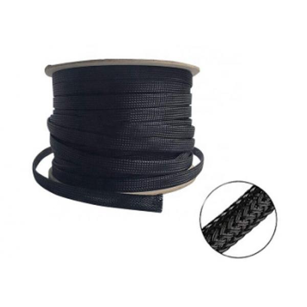 Quality 15mm Heat Resistant Wire Sleeve , Expandable Braided Sleeving Black For Cable for sale