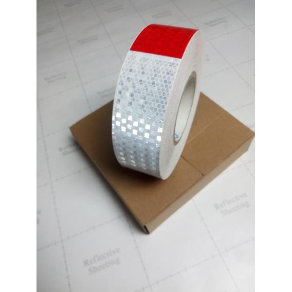 Quality Outdoor Prism Emergency Vehicle Red And Silver Reflective Tape  For Cars PVC High Visibility for sale