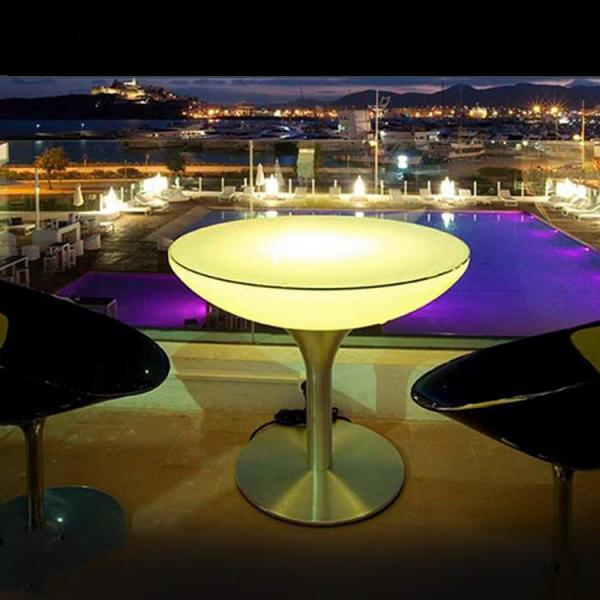 Quality Commercial LED Light Cocktail Table , Illuminated Bar Table Wireless For Party for sale