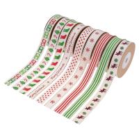China 15mm*3y Christmas Gift Ribbon Printed White Cotton Ribbon For Presents factory