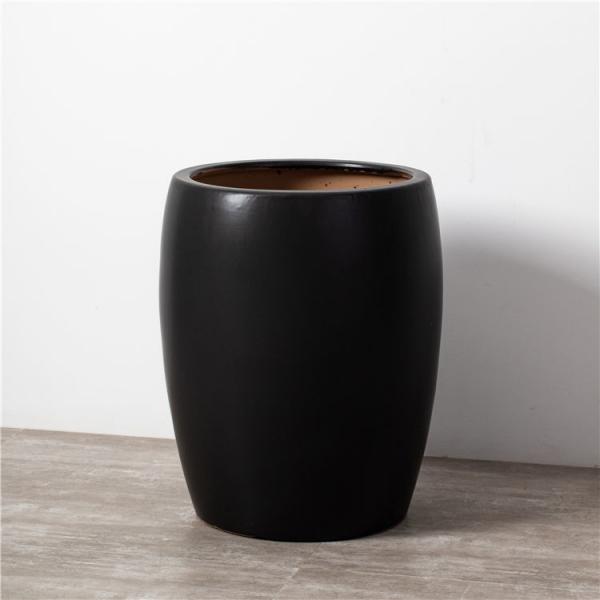 Quality Hot sale desktop decoration black tall succulent plant pots custom logo ceramic for sale