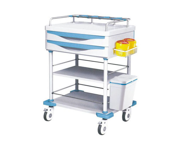 Quality Steel Frame Medical Instrument Trolley Crash Cart With Infusion Rack Drug Trolley for sale