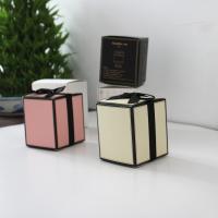 China CMYK Cardboard Gift Boxes Black Ribbon White Paper Gold Hot Stamping Candle factory
