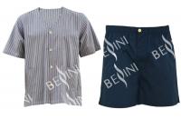 China Customized Size Mens Silk Pajama Set , Environmental Mens Pajama Shorts Set factory