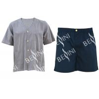 China Customized Size Mens Silk Pajama Set , Environmental Mens Pajama Shorts Set factory