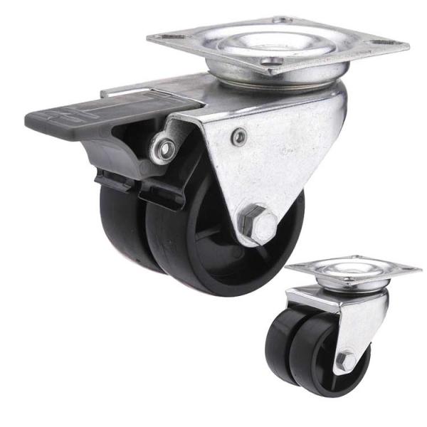 Quality Nylon Pedal 2 Inch Swivel Caster Wheels , 154lbs Capacity Dual Wheel Stem Casters for sale