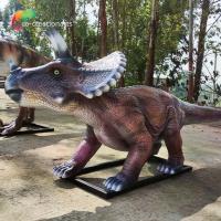 Quality Outdoor Playground Fiberglass Animatronic Dinosaur Triceratops Water Repellent for sale