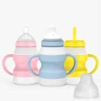 China Odorless Silicone Baby Feeding Bottle Leakproof Transparent Pyramid Shape for sale